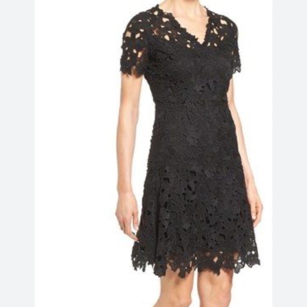 NWT Elie Tahari Samira V Neck Lace Dress - Size 10